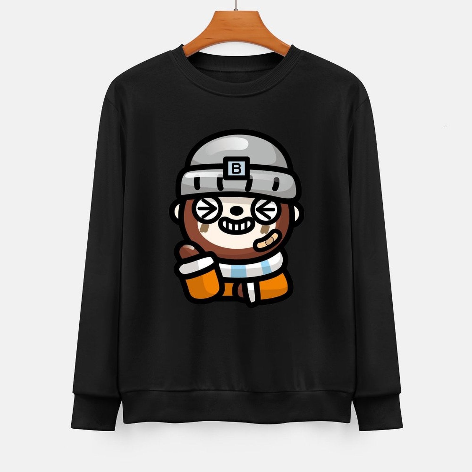 Front Patterned Long Sleeve TopSmooth Feel Durable